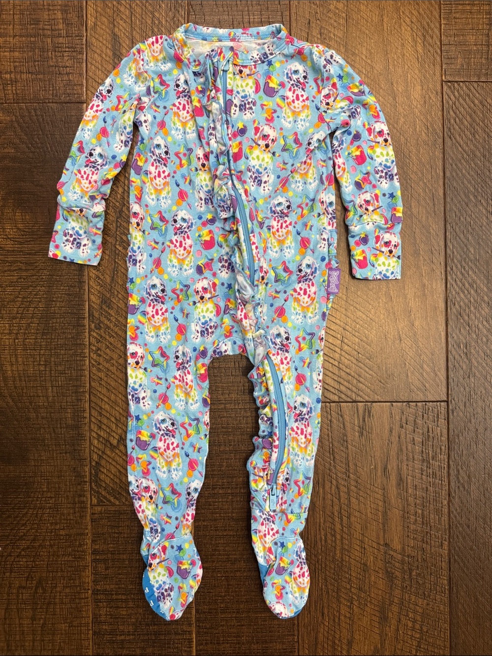 Posh peanut x Lisa Frank Convertible one piece sleeper Spotty and Dotty Print